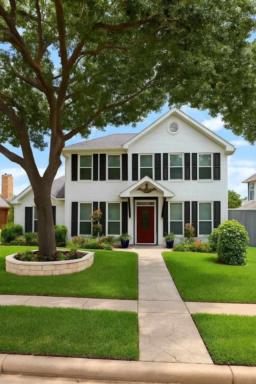 Front exterior of 2009 Antwerp, a 4 bed 3.5 bath home with a pool for lease in Plano, TX